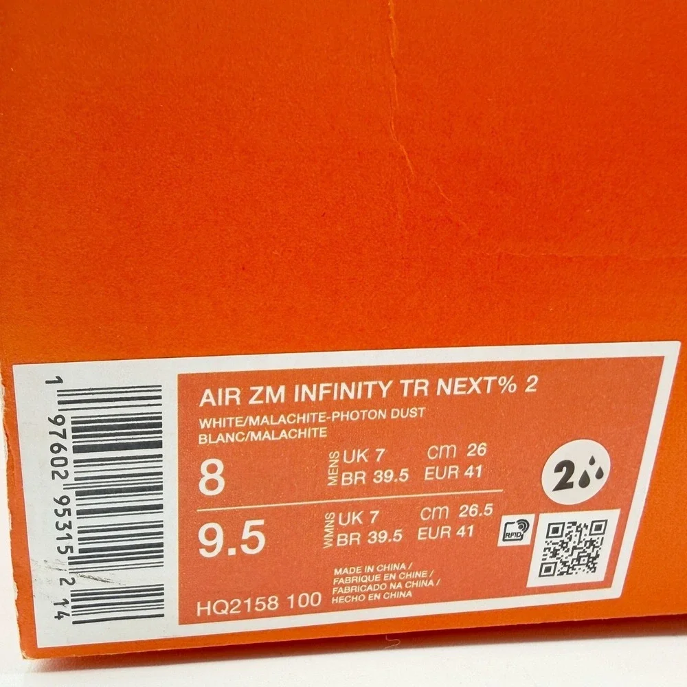 Nike Air ZM Infinity TR Next 2 Golf Shoes‎ / Mens 8, Womens 9.5 / White Green